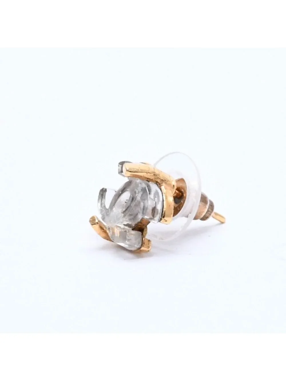 Chanel CC Logo Earrings 02 Metal Clear Gold